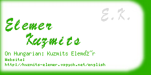 elemer kuzmits business card